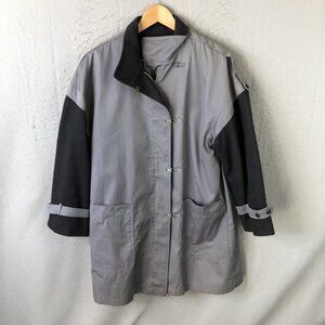 Vintage Foxland Coat Mens Large Gray Overcoat Wool Sleeves Zip Pockets Collared